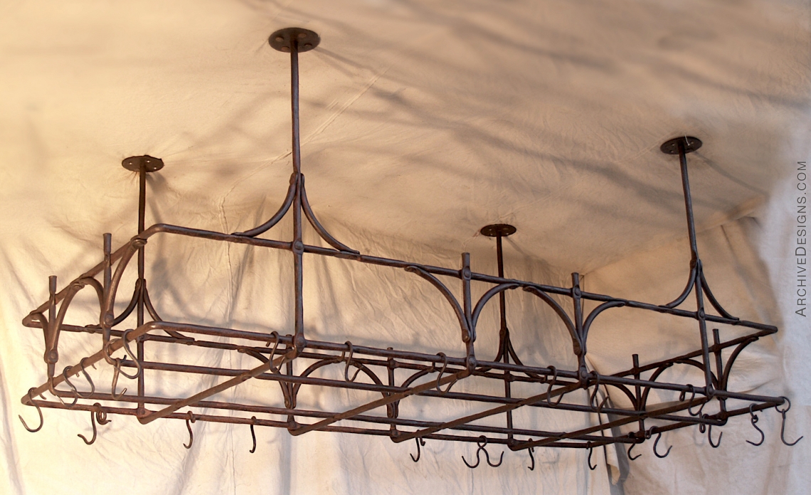 Rust Antique Pot Rack by Archive Designs